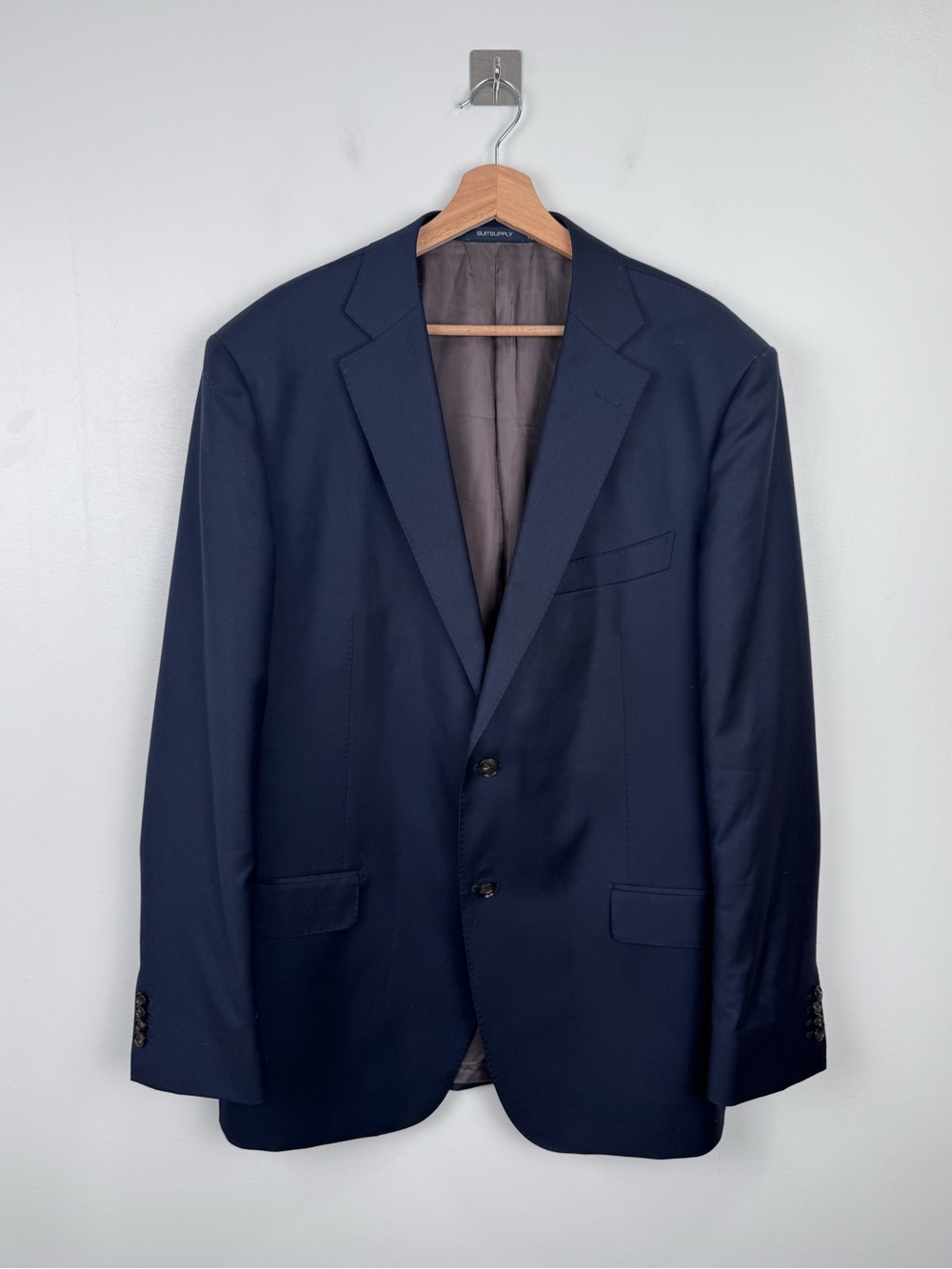 Suitsupply Men Napoli Single Breasted Navy Blue Suit Jacket Blazer 48L